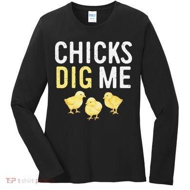 Easter Chicks Dig Me Watercolor Women's Long Sleeve Shirt