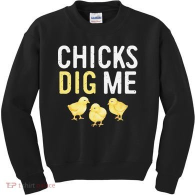 Easter Chicks Dig Me Watercolor Kids Sweatshirt