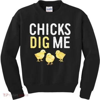 Easter Chicks Dig Me Watercolor Kids Sweatshirt