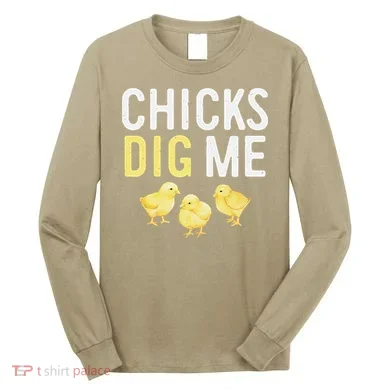 Easter Chicks Dig Me Watercolor Long Sleeve Shirt