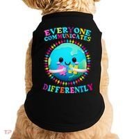 Everyone Communicated Differently Autism Awareness Acceptance Doggie Tank thumb 0