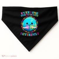 Everyone Communicated Differently Autism Awareness Acceptance USA-Made Doggie Bandana thumb 0