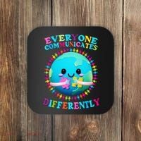 Everyone Communicated Differently Autism Awareness Acceptance Coaster thumb 0