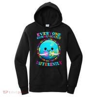 Everyone Communicated Differently Autism Awareness Acceptance Women's Hoodie thumb 0