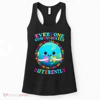 Everyone Communicated Differently Autism Awareness Acceptance Women's Tank Top thumb 0