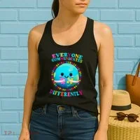 Everyone Communicated Differently Autism Awareness Acceptance Women's Tank Top thumb 2