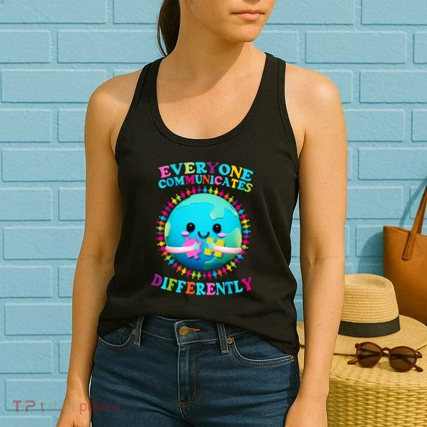 Everyone Communicated Differently Autism Awareness Acceptance Women's Tank Top