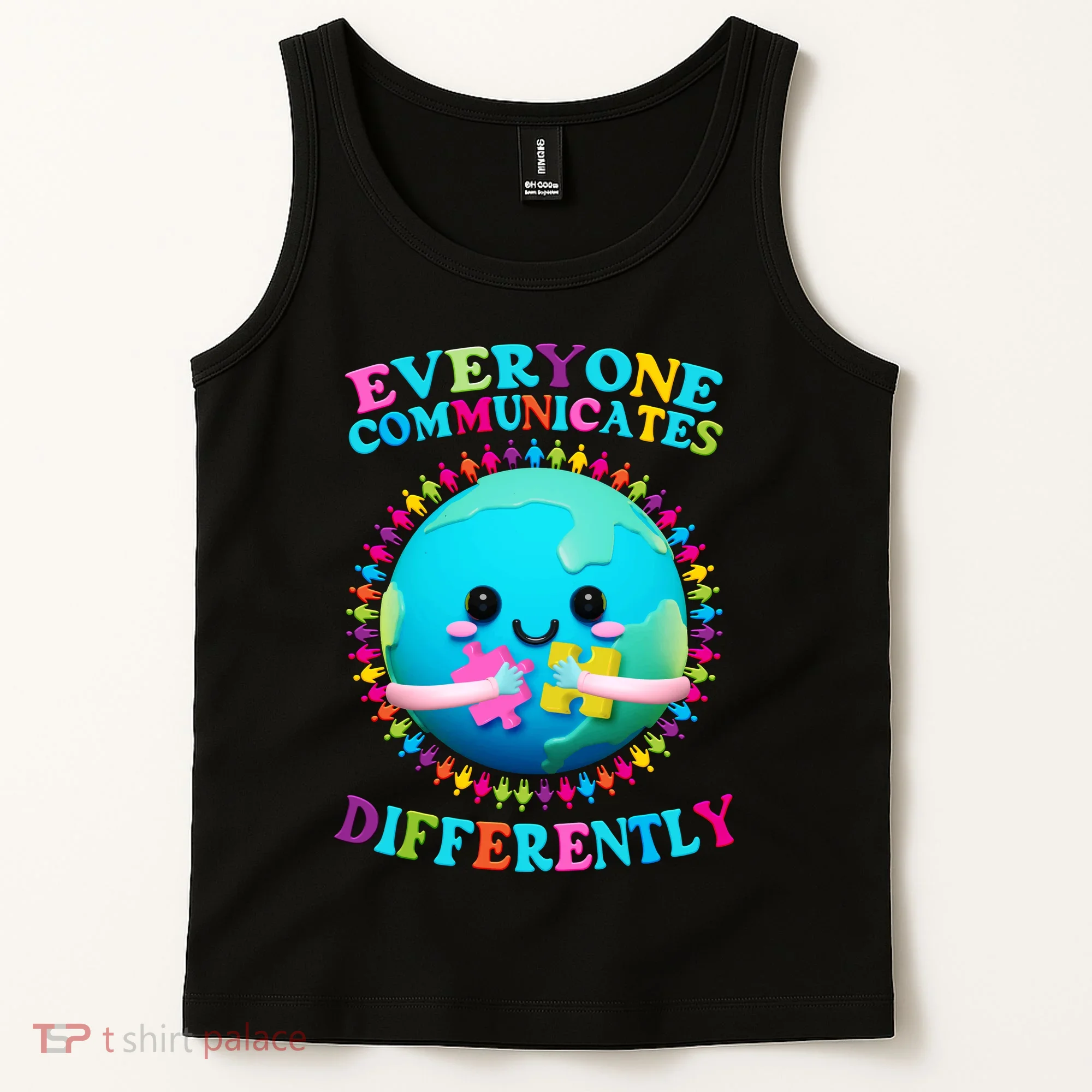 Everyone Communicated Differently Autism Awareness Acceptance Tank Top