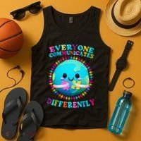 Everyone Communicated Differently Autism Awareness Acceptance Tank Top thumb 4