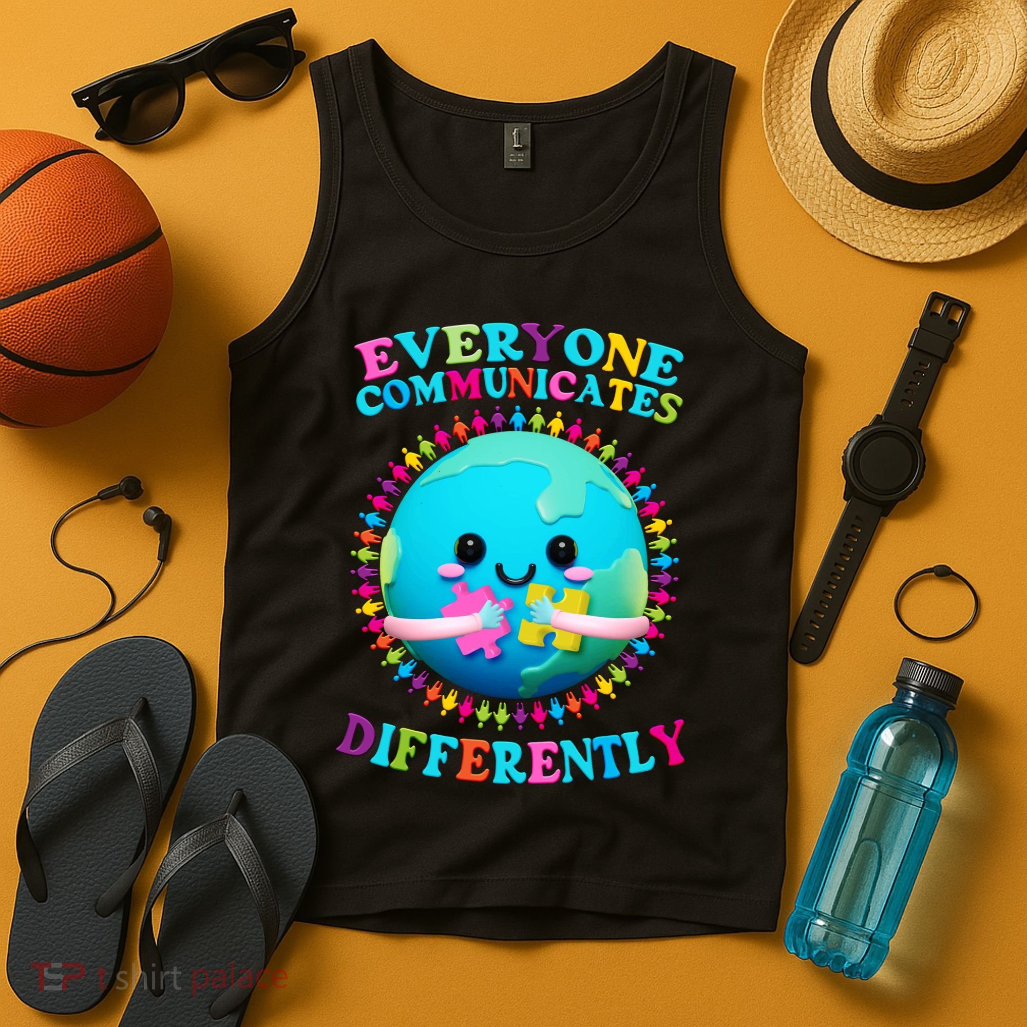 Everyone Communicated Differently Autism Awareness Acceptance Tank Top
