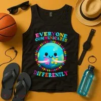 Everyone Communicated Differently Autism Awareness Acceptance Tank Top thumb 4