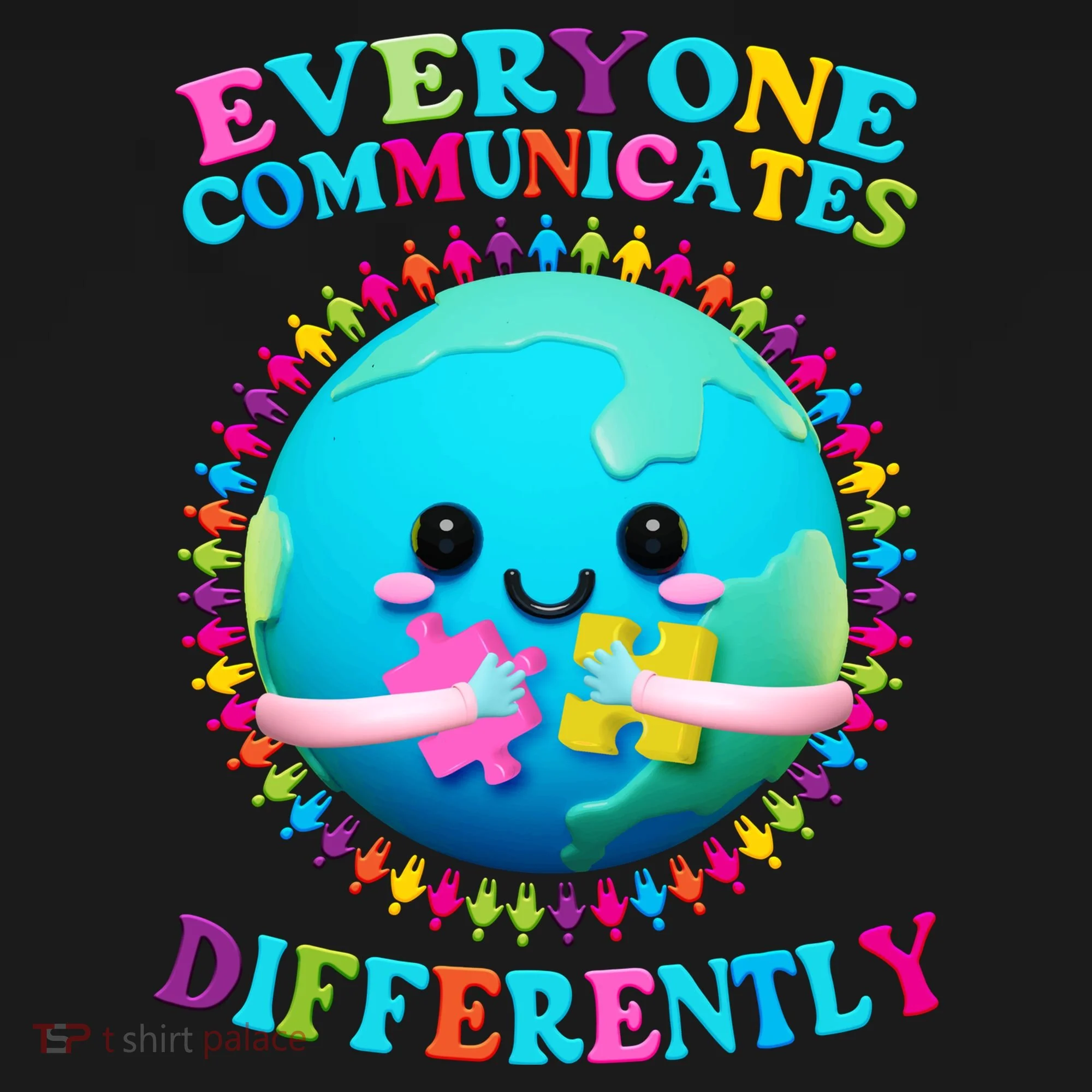 Everyone Communicated Differently Autism Awareness Acceptance Tank Top