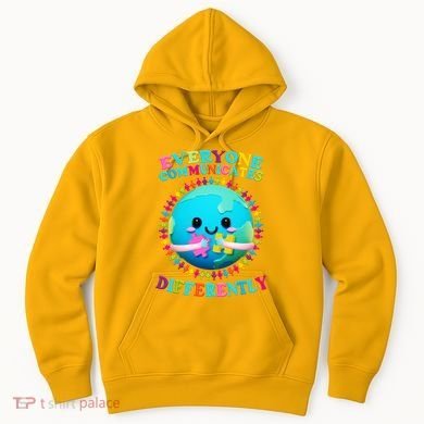 Everyone Communicated Differently Autism Awareness Acceptance Hoodie