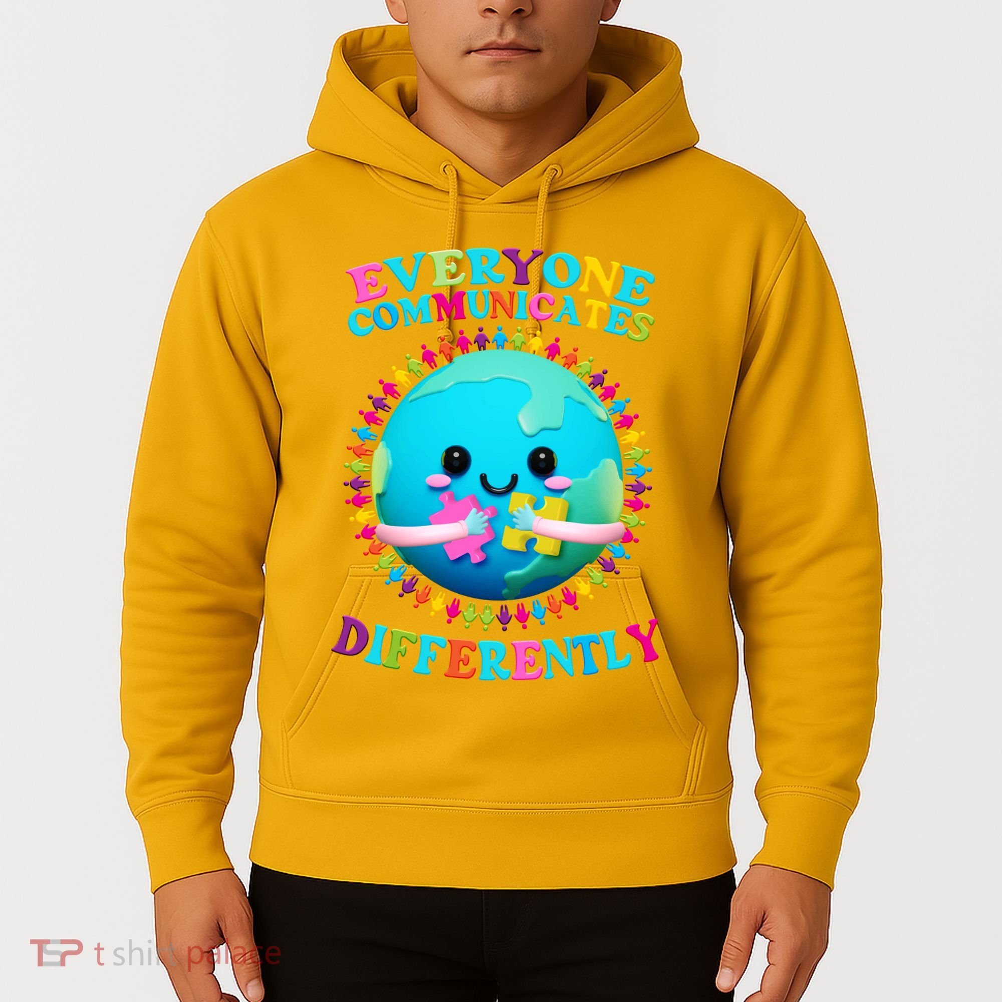 Everyone Communicated Differently Autism Awareness Acceptance Hoodie
