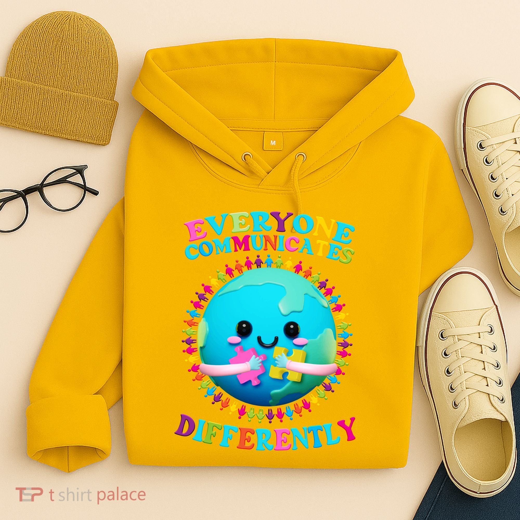 Everyone Communicated Differently Autism Awareness Acceptance Hoodie