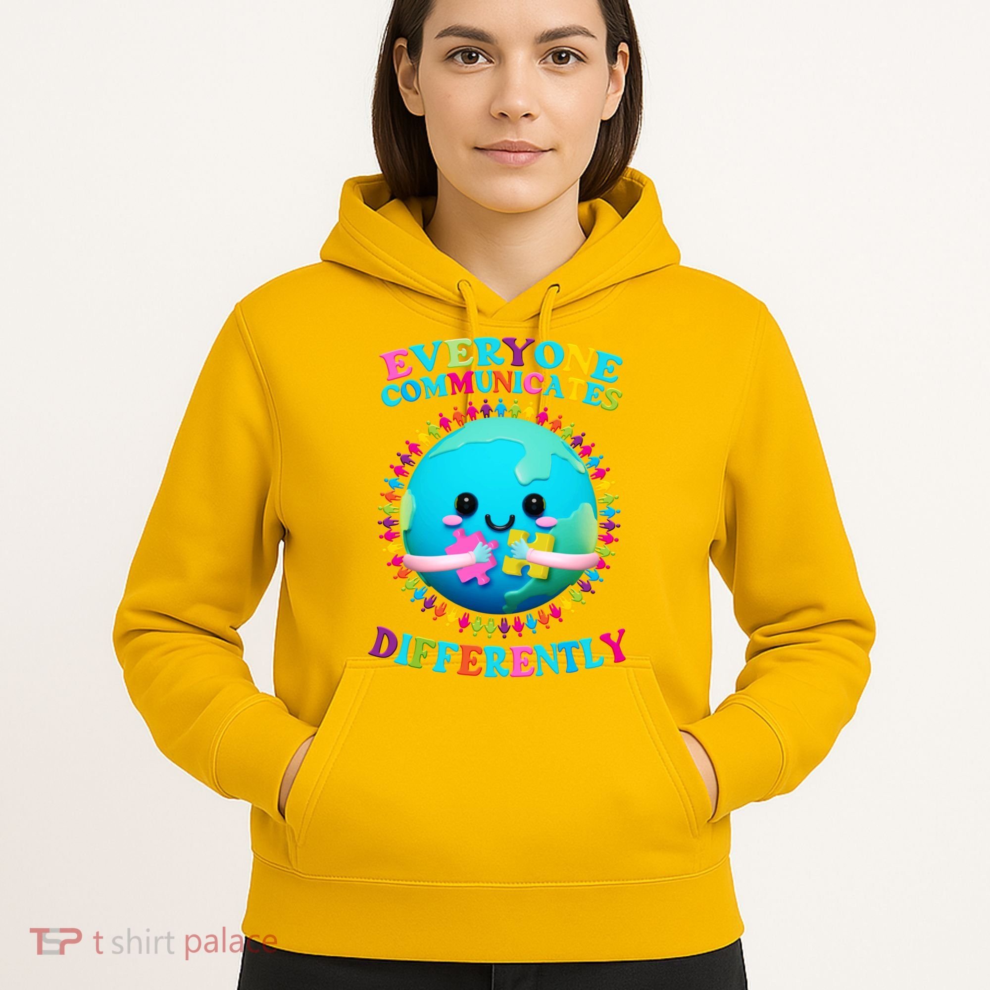 Everyone Communicated Differently Autism Awareness Acceptance Hoodie