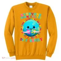 Everyone Communicated Differently Autism Awareness Acceptance Sweatshirt thumb 0
