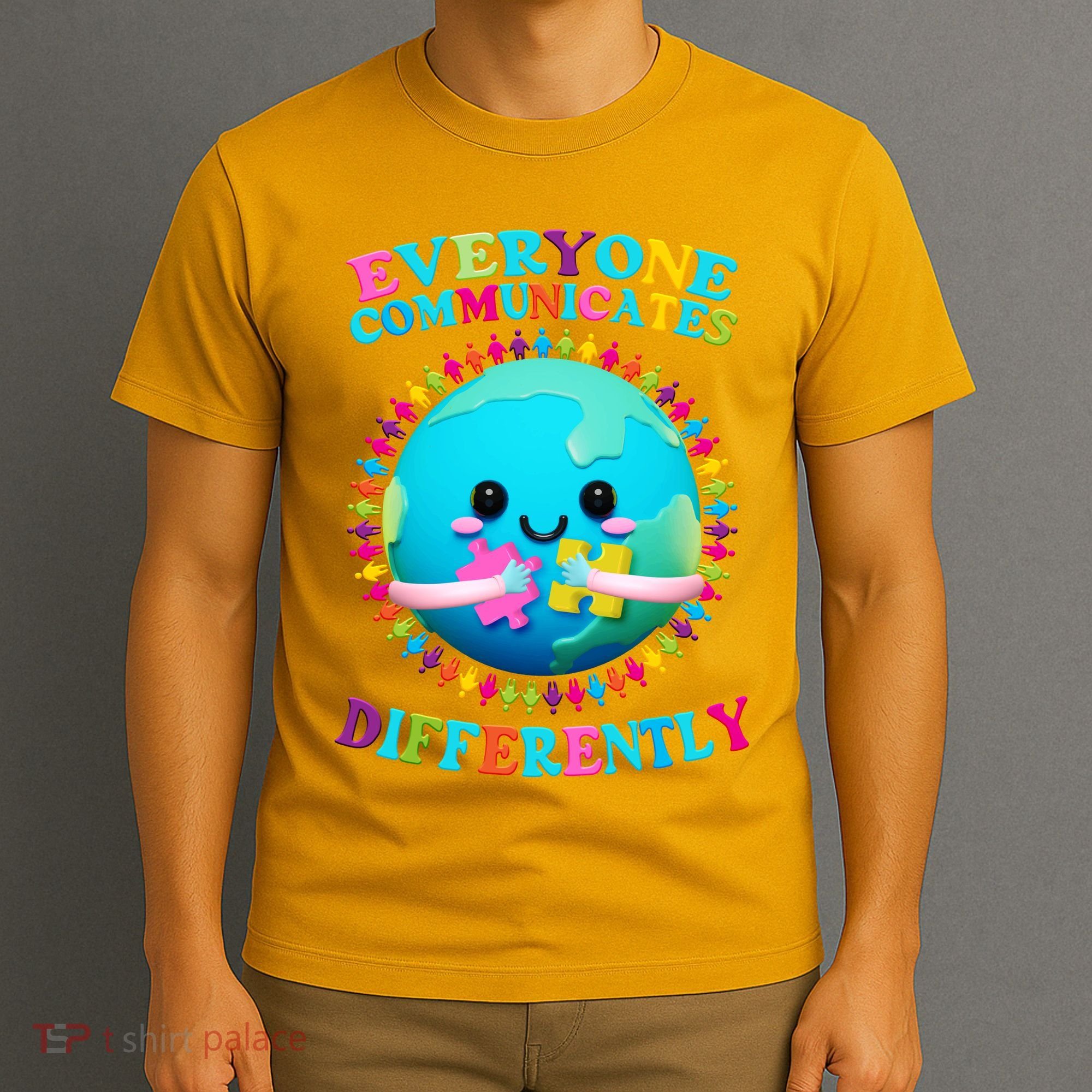 Everyone Communicated Differently Autism Awareness Acceptance T-Shirt