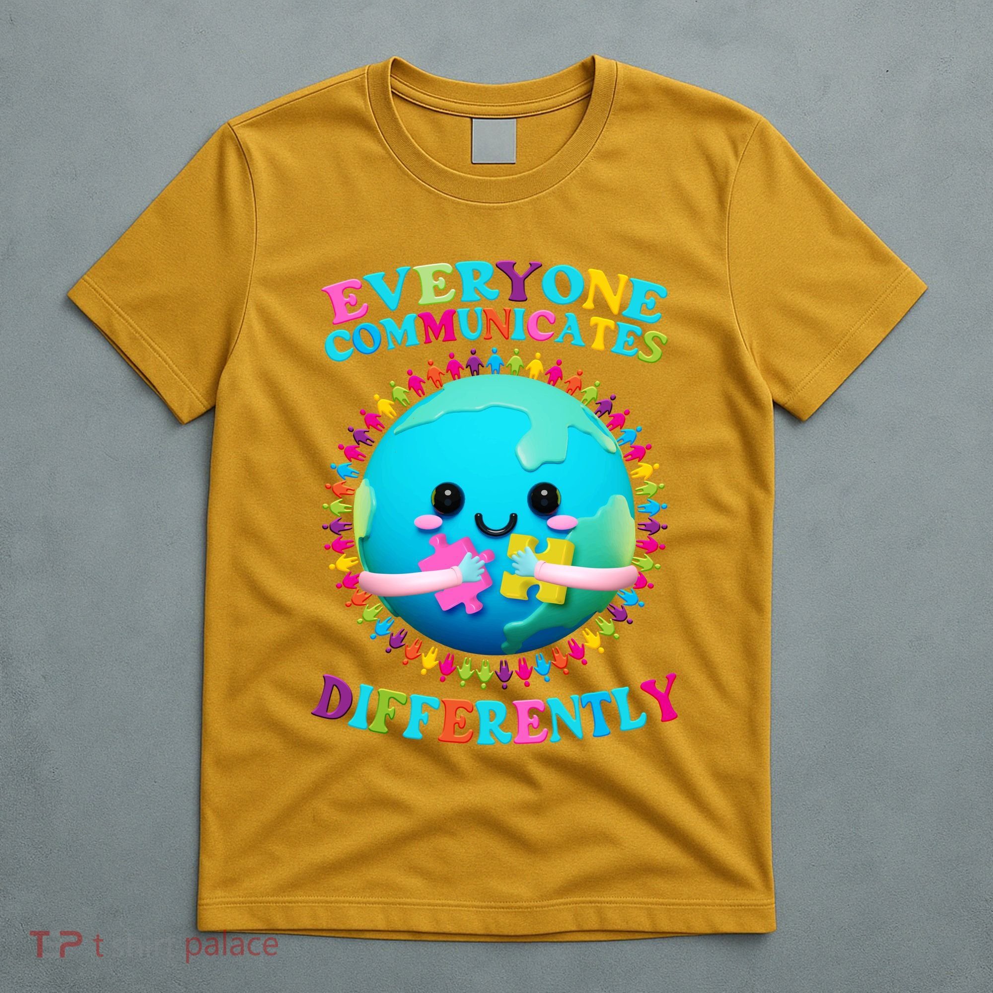 Everyone Communicated Differently Autism Awareness Acceptance T-Shirt