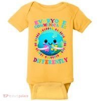 Everyone Communicated Differently Autism Awareness Acceptance Baby Bodysuit thumb 0