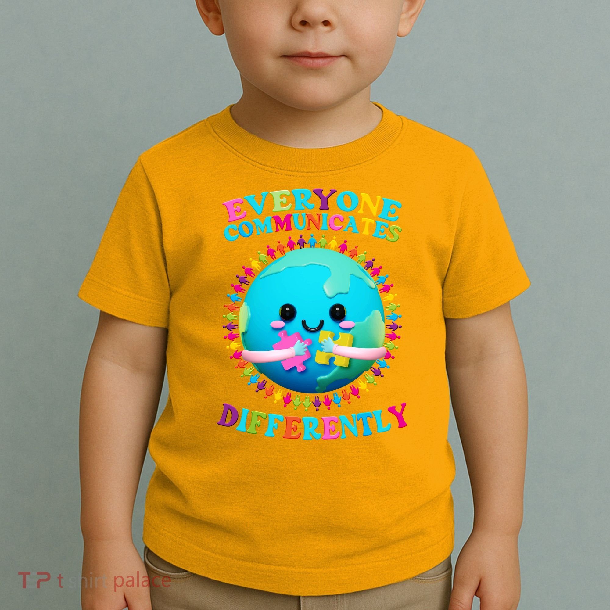 Everyone Communicated Differently Autism Awareness Acceptance Toddler T-Shirt