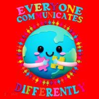 Everyone Communicated Differently Autism Awareness Acceptance Santa Hat thumb 1