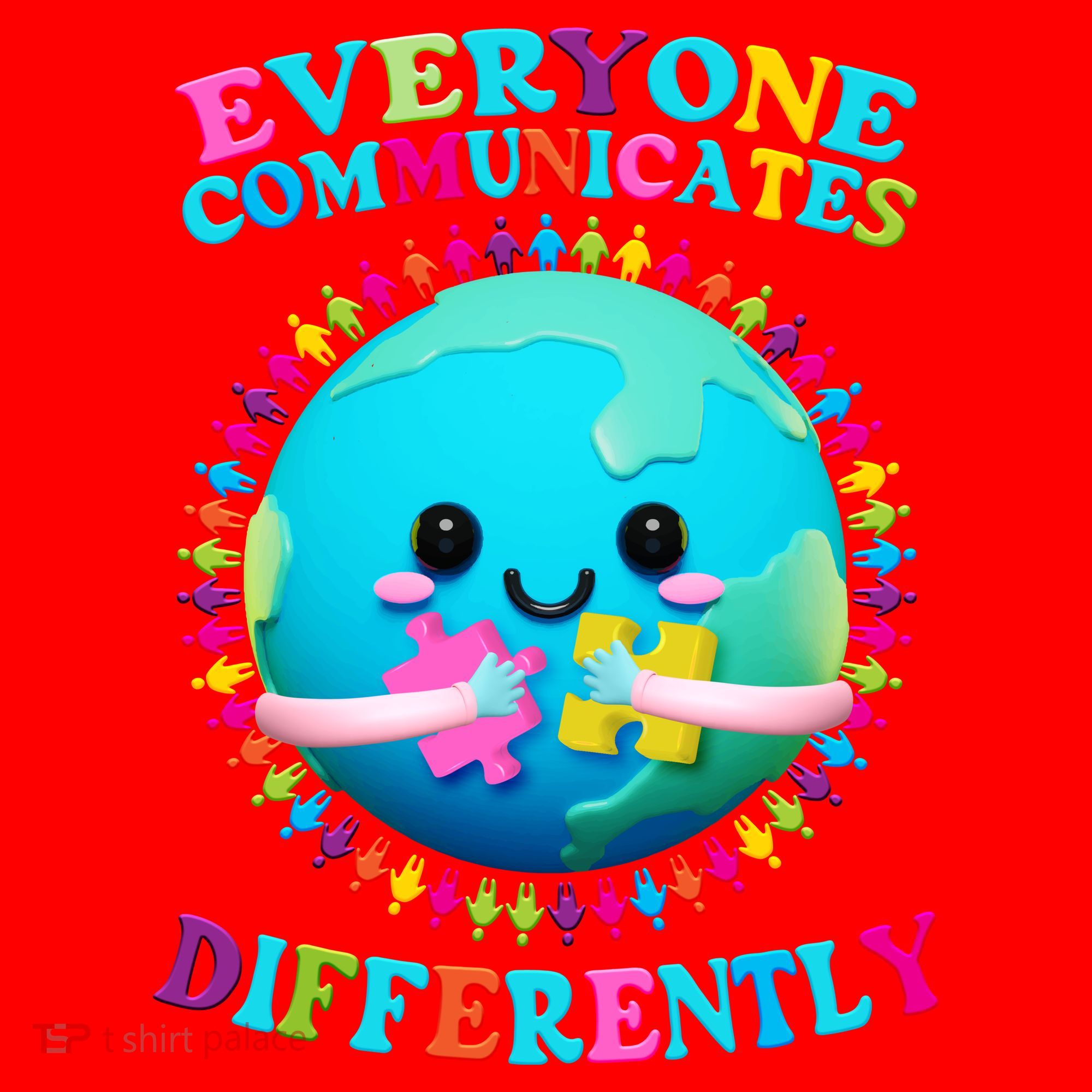 Everyone Communicated Differently Autism Awareness Acceptance Santa Hat