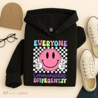 Everyone Communicates Differently Autism Awareness Teacher Hoodie thumb 4