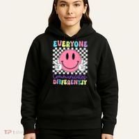 Everyone Communicates Differently Autism Awareness Teacher Hoodie thumb 5