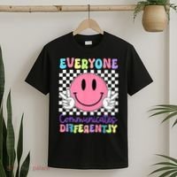 Everyone Communicates Differently Autism Awareness Teacher T-Shirt thumb 2
