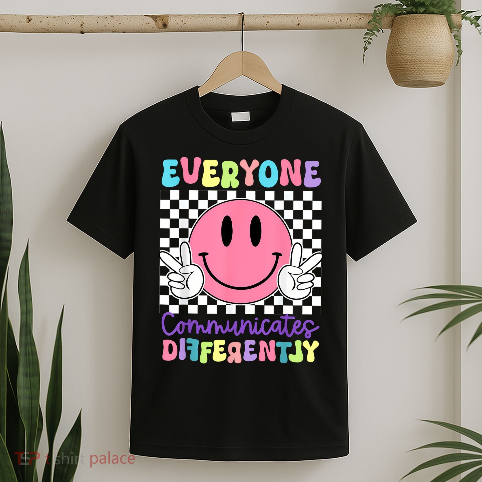 Everyone Communicates Differently Autism Awareness Teacher T-Shirt