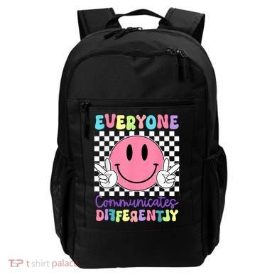 Everyone Communicates Differently Autism Awareness Teacher Backpack