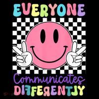Everyone Communicates Differently Autism Awareness Teacher Bucket Hat thumb 4