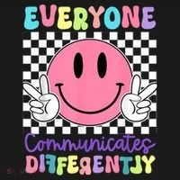 Everyone Communicates Differently Autism Awareness Teacher Bucket Hat thumb 4