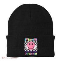 Everyone Communicates Differently Autism Awareness Teacher Beanie thumb 0