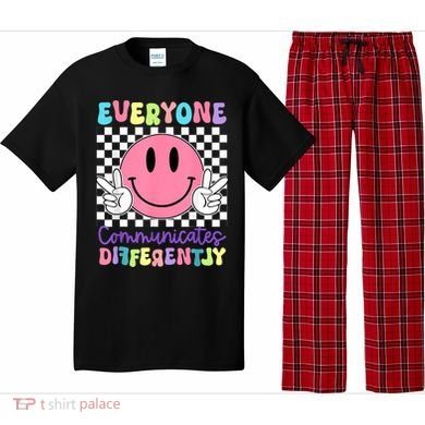 Everyone Communicates Differently Autism Awareness Teacher Pajama Set