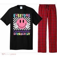 Everyone Communicates Differently Autism Awareness Teacher Pajama Set thumb 0