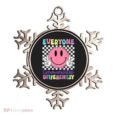 Everyone Communicates Differently Autism Awareness Teacher Ornament
