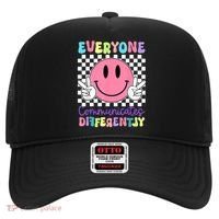 Everyone Communicates Differently Autism Awareness Teacher Hat thumb 0