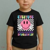 Everyone Communicates Differently Autism Awareness Teacher Toddler T-Shirt thumb 2