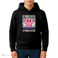 Everyone Communicates Differently Autism Awareness Teacher Kids Hoodie thumb 4