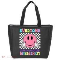 Everyone Communicates Differently Autism Awareness Teacher Tote Bag thumb 0