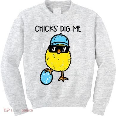 Easter Chicks Dig Me Cute Boy Teens Kids Sweatshirt