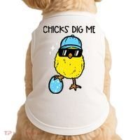 Easter Chicks Dig Me Cute Boy Teens Doggie Tank thumb 0