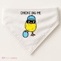 Easter Chicks Dig Me Cute Boy Teens USA-Made Doggie Bandana thumb 0