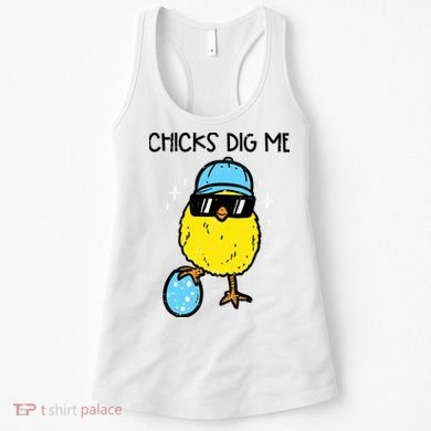 Easter Chicks Dig Me Cute Boy Teens Women's Tank Top