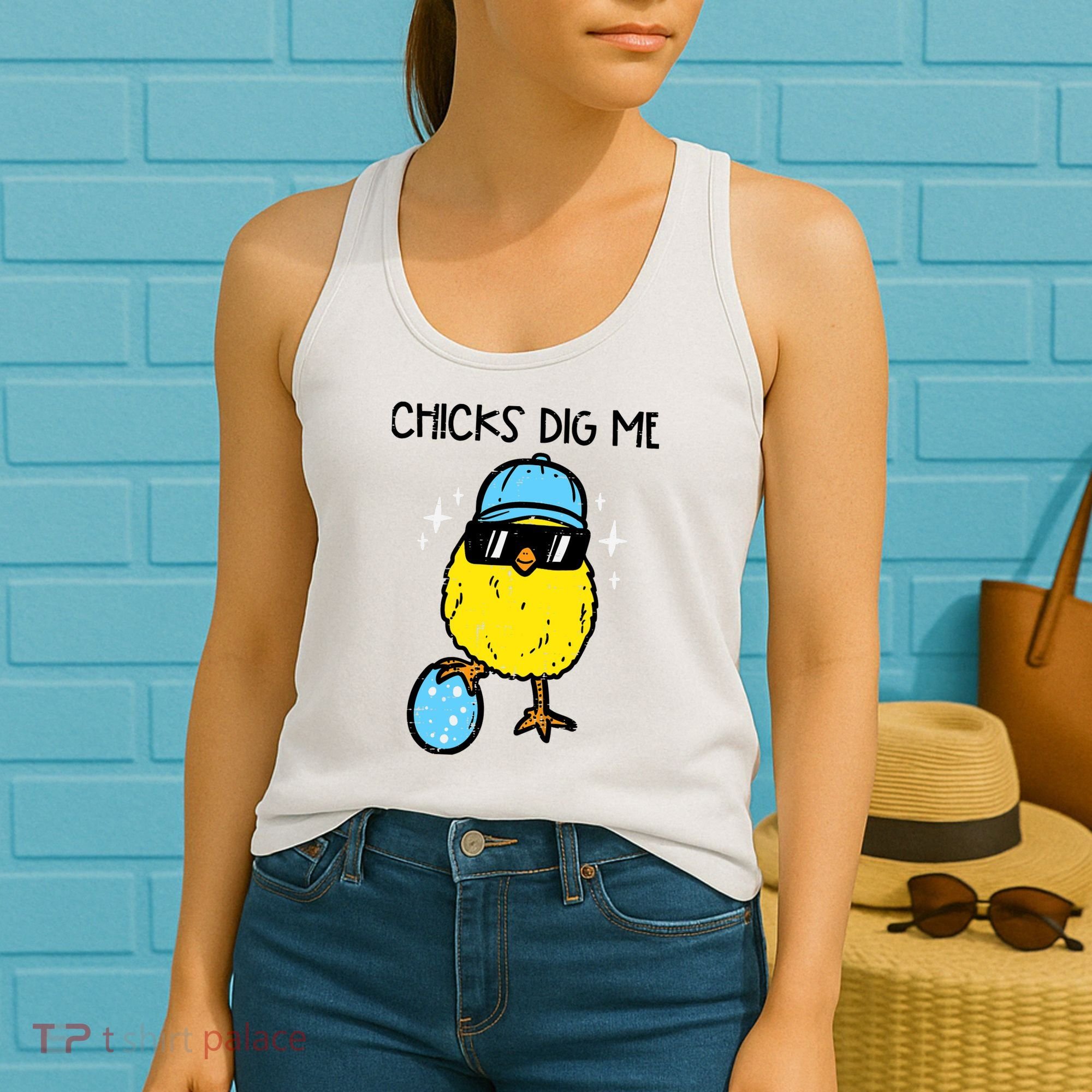 Easter Chicks Dig Me Cute Boy Teens Women's Tank Top