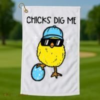 Easter Chicks Dig Me Cute Boy Teens Golf Towel thumb 1