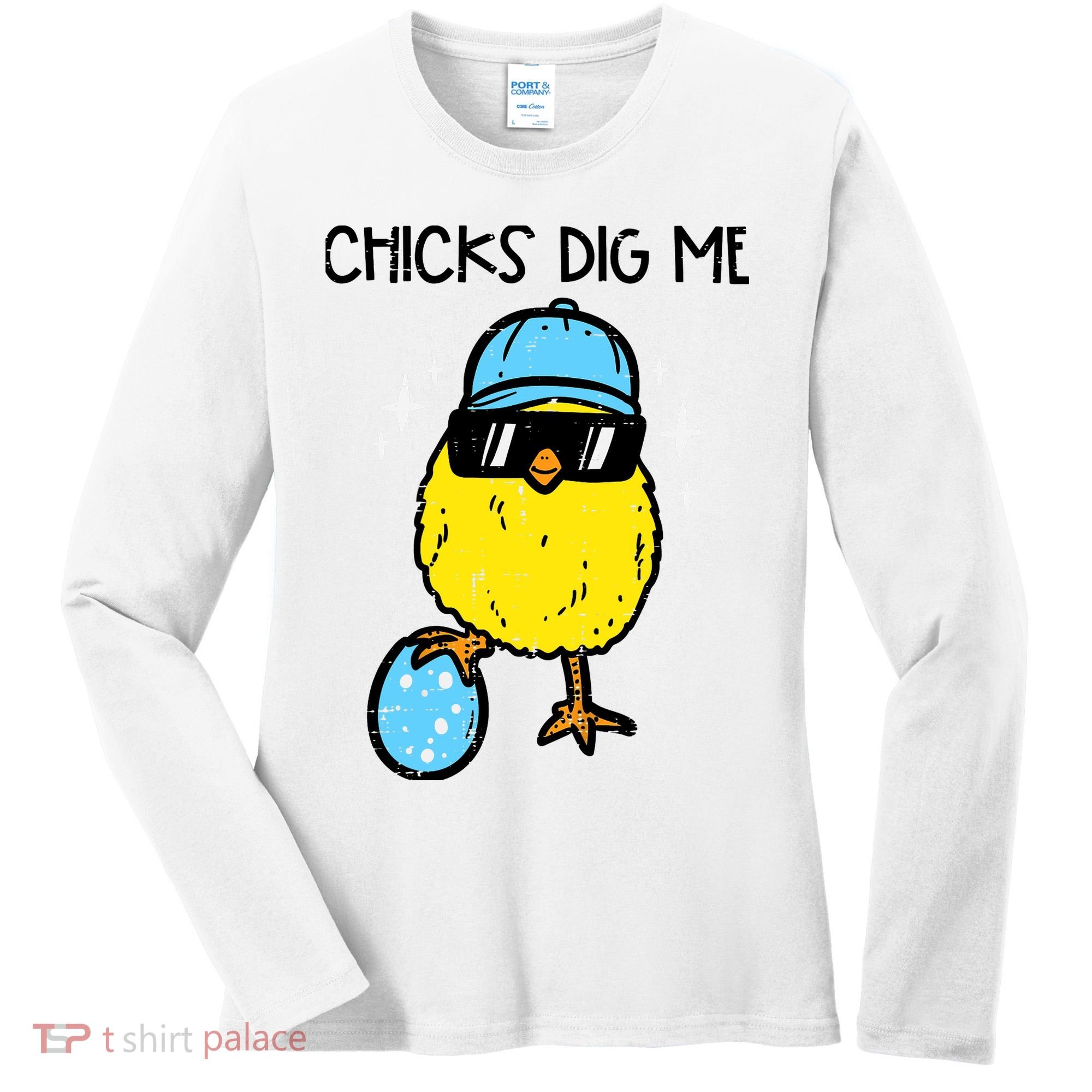 Easter Chicks Dig Me Cute Boy Teens Women's Long Sleeve Shirt