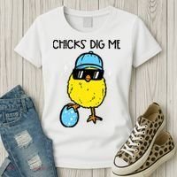 Easter Chicks Dig Me Cute Boy Teens Women's T-Shirt thumb 3